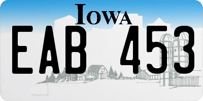 IA license plate EAB453