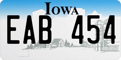 IA license plate EAB454