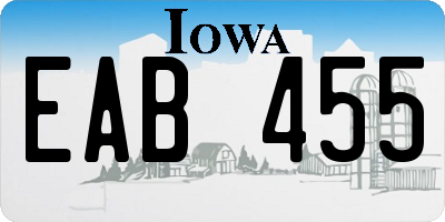 IA license plate EAB455