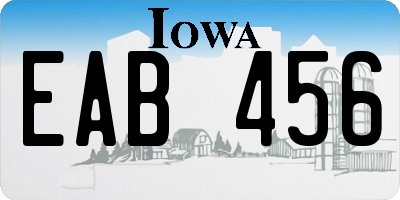 IA license plate EAB456