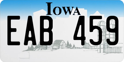 IA license plate EAB459