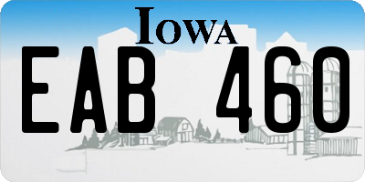 IA license plate EAB460