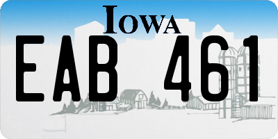 IA license plate EAB461