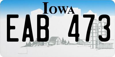 IA license plate EAB473