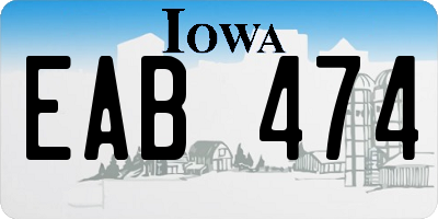 IA license plate EAB474