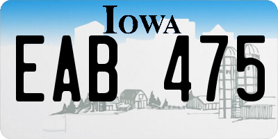 IA license plate EAB475