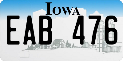 IA license plate EAB476