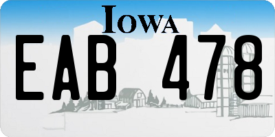 IA license plate EAB478