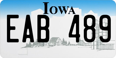 IA license plate EAB489