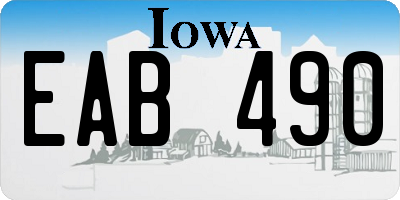 IA license plate EAB490