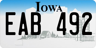 IA license plate EAB492