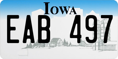 IA license plate EAB497