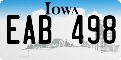 IA license plate EAB498