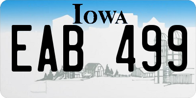 IA license plate EAB499