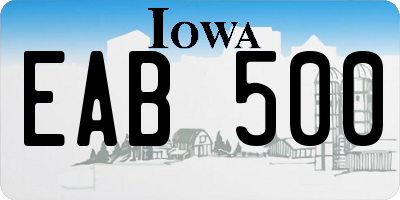 IA license plate EAB500