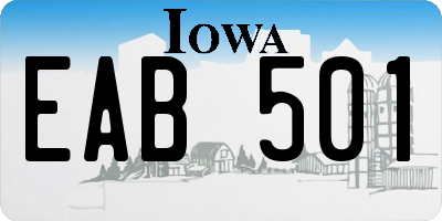 IA license plate EAB501