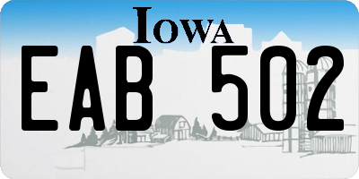 IA license plate EAB502