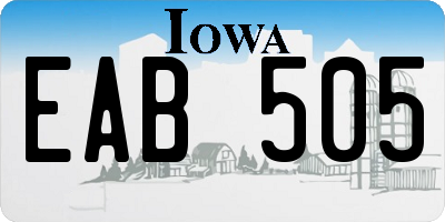 IA license plate EAB505