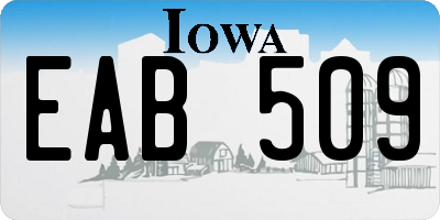 IA license plate EAB509