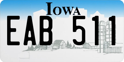 IA license plate EAB511