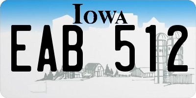 IA license plate EAB512