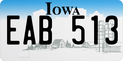 IA license plate EAB513