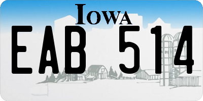 IA license plate EAB514