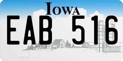 IA license plate EAB516