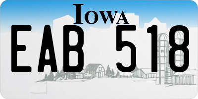 IA license plate EAB518