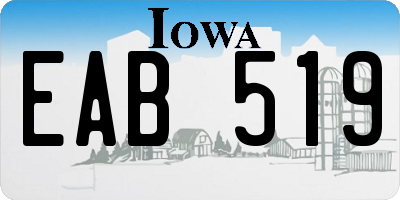 IA license plate EAB519