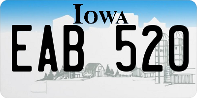 IA license plate EAB520