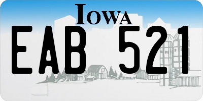 IA license plate EAB521