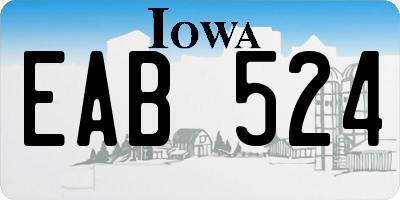 IA license plate EAB524