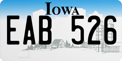 IA license plate EAB526