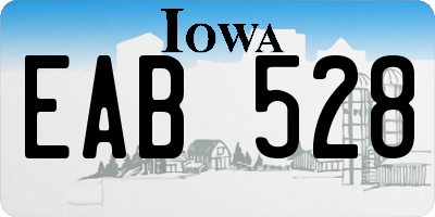 IA license plate EAB528