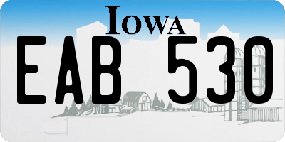 IA license plate EAB530