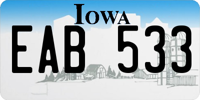 IA license plate EAB533