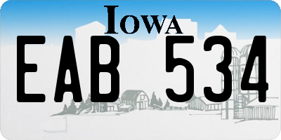 IA license plate EAB534