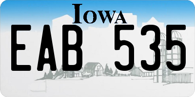 IA license plate EAB535