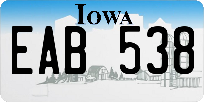 IA license plate EAB538