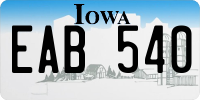 IA license plate EAB540