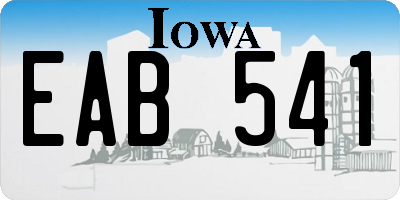 IA license plate EAB541