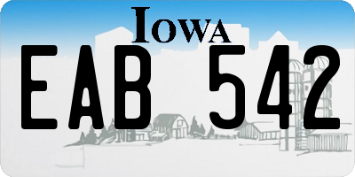 IA license plate EAB542