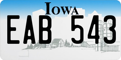 IA license plate EAB543