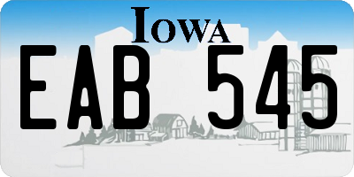 IA license plate EAB545