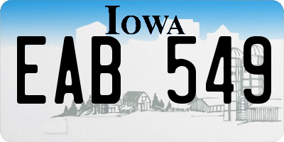 IA license plate EAB549