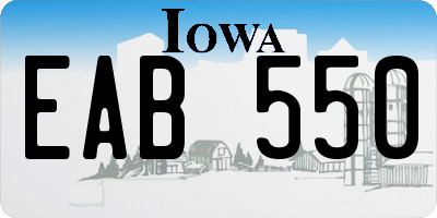 IA license plate EAB550