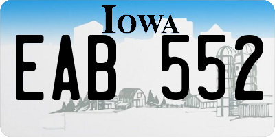 IA license plate EAB552