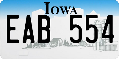 IA license plate EAB554