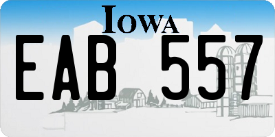IA license plate EAB557